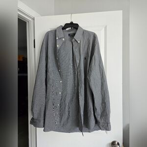 Ralph Lauren Men’s Classic Fit Gingham Stretch Poplin Long Slve Shirt XXL 18 1/2
